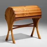 Arthur Espenet Carpenter, Rare Shell desk, c. 1975, walnut, maple