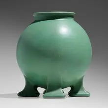 Rare vase, model 339 by William Bryce Mundie for Teco Pottery, 1904-20, glazed earthenware, sold Jan 2023