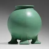 Rare vase, model 339 by William Bryce Mundie for Teco Pottery, 1904-20, glazed earthenware, sold Jan 2023
