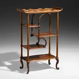 Marquetry étagère with berries by Émile Gallé, c. 1900, mahogany, walnut, mixed wood inlay, sold Jan 2023
