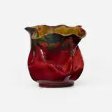 Vase by George E. Ohr, 1897-1900, glazed earthenware, sold Jan 2023