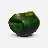 Vase by George E. Ohr, 1897-1900, glazed earthenware, sold Jan 2023