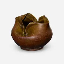 Vase by George E. Ohr, 1898-1910, glazed earthenware, sold Jan 2023