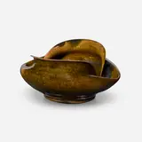 Vase by George E. Ohr, 1897-1900, glazed earthenware, sold Jan 2023