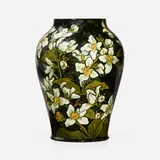 John Bennett, Vase with dogwood blossoms, 1888, glazed earthenware