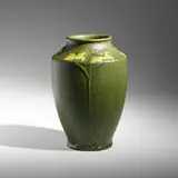 Wilhelmina Post for Grueby Faience Company, Rare vase with blossoms
