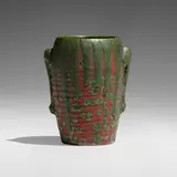 Merrimac Pottery, Rare vase with elephant handles, 1900-08, glazed earthenware