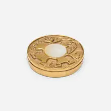 La Curiosité paperweight by Line Vautrin, gilt bronze, mother-of-pearl, sold Aug 2025