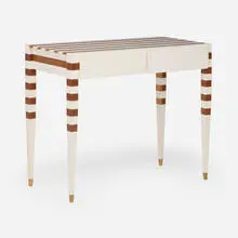 Customized console table by Gio Ponti and Cristina Longo, 1953 / 2011, painted walnut, brass, sold Aug 2025