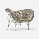Johnny Swing, Half Dollar chair, 2003, welded American Kennedy half-dollar coins, stainless steel