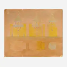 Aldo Rossi, Untitled (Study), c. 1975, rubbed ink and pastel on paper