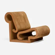 Frank Gehry, Prototype lounge chair, 1972, laminated cardboard, Masonite