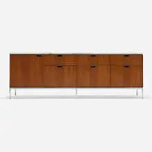 Executive Office cabinet by Florence Knoll, walnut, marble, chrome-plated steel, aluminum, sold Aug 2025