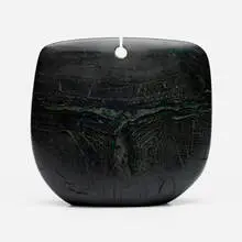 Keyhole Bow Form by Peter Hayes, 1998, glazed earthenware, sold Aug 2025