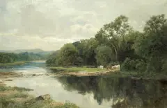 John Clayton Adams, On the Derwent, oil on canvas