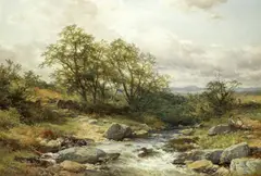 John Syer, River landscape, oil on canvas