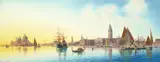 Umberto Ongania, The lagoon Venice, watercolour