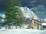 Francis Wynne Thomas, Zugspitze from Lermoss, Austria, oil on canvas