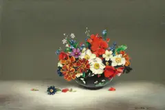 Lawrence Biddle, Flowers of the Channel Islands, oil on board