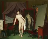 French School, The artist's muse, oil on panel