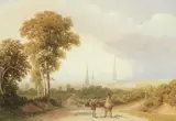 George Fennell Robson, Falstaff and Bardolf, watercolour