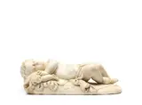 François Duquesnoy, late 18th / 19th century carved alabaster figure of a sleeping putto, alabaster