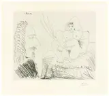 Pablo Picasso, Courtisane au lit avec un visiteur, 1968, Radierung auf Velin