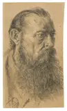 Adolph von Menzel, Kopf eines bärtigen Mannes. Ende der 1890er Jahre