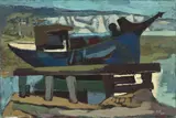 Hans Feibusch, Boot, trockengelegt, 1934, Öl auf Leinwand