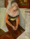 Albert von Keller, In Burgundertracht, Um 1910, Öl auf Holz