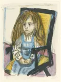 Otto Dix, Sitzendes Kind (im Stuhl), 1964, Farblithographie auf Van Gelder-Bütten