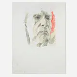 James Franco, Old Man's Face, 2021, oil and mixed media collage on canvas