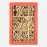 Nikolas Gambaroff, Untitled, 2010-12, newspaper and mixed media on canvas in plywood artist's frame