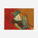 Francisco Toledo, Untitled (Figure Being Swallowed by Dolphin), mixed media on paper