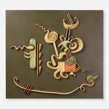 Stan Dann, The Garden, 1994, carved and polychromed wood