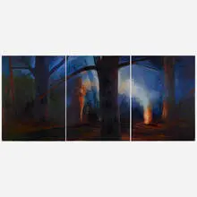 Christopher Brown, Blue Night (Darkness in the Catskills, three works), 1984-85, oil on canvas