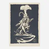 Salvador Dalí, I (from the Les Songes drôlatiques de Pantagruel portfolio), 1973, screenprint in colors on Japon nacré
