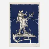 Salvador Dalí, W (from the Les Songes drôlatiques de Pantagruel portfolio), 1973, screenprint in colors on Japon nacré