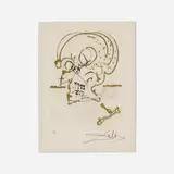 Insomnie (from the Les Amours jaunes portfolio) by Salvador Dalí, 1974, drypoint etching with hand-coloring and gilding on Arches, offered Apr 2023