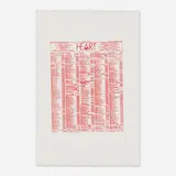 New York Heart Association Phonebook Ad (Unique) by Andy Warhol, c. 1984, screenprint in colors, offered Apr 2023