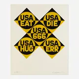 Robert Indiana, USA 666 (from the Decade portfolio), 1971, screenprint in colors on Schoellers Parole
