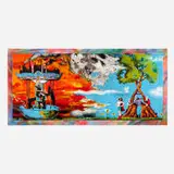 Hijack, Environmental Protection Squad (Unique), 2021, giclée in colors with spray paint on paper
