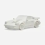 Daniel Arsham, Eroded Porsche 911 Turbo (White), 2020, selenite, quartz specimens