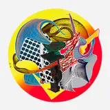 Frank Stella, Calnogor (from the Imaginary Places II series), 1996, etching and aquatint in colors with relief and stamping on handmade TGL