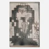 Lincoln in Dalivision by Salvador Dalí, 1979, gold bas-relief, offered Jan 2023