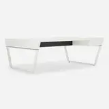 Hotei Gosei, Air 202 double-sided desk, 2008, lacquered MDF, aluminum
