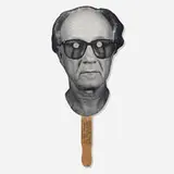 Ed Ruscha, Mask of the Face of Joe Goode, 1992, silver gelatin print mounted to board and paint stick