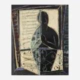 Jun'ichi Dobashi, La Prière au Balcon, 1954, oil on canvas laid to board