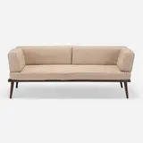 Daybed by Modern, c. 1955, Holland & Sherry upholstery, birch, enameled steel, offered Jul 2022