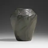 Early vase with geese by Artus Van Briggle for Van Briggle Pottery, 1902, glazed earthenware, sold Jan 2023